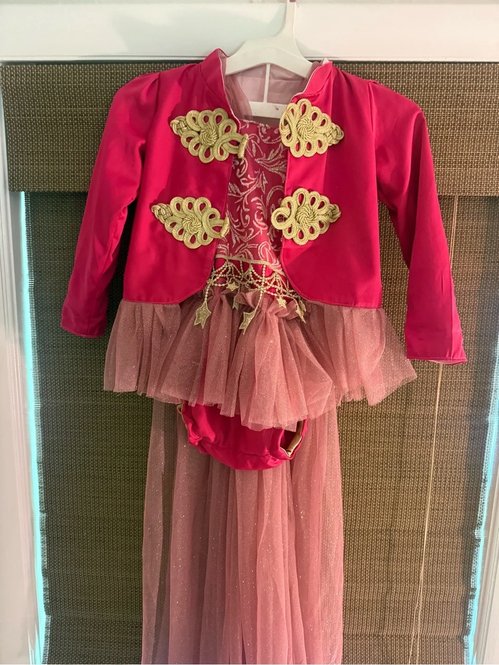 Excellent Preowned Condition (Wore 1x) Girl’s Handmade Ring Master Jacket/Romper